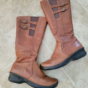 Women's Keen Brown Leather Side Zipper Riding Boots  Size 7.5